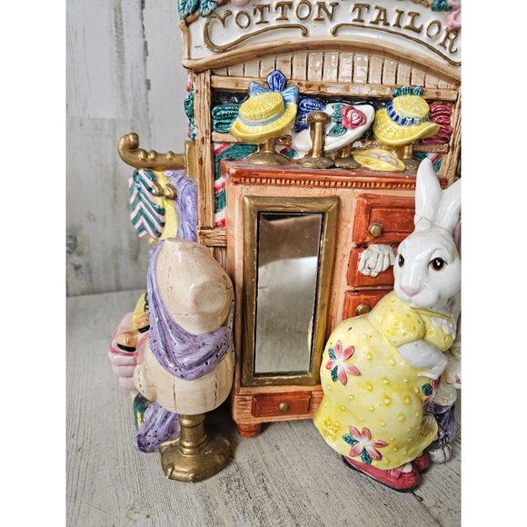 Fitz Floyd cotton tailors Easter AS IS vase 1995 RARE‎ vintage centerpiece as is - Picture 3 of 16